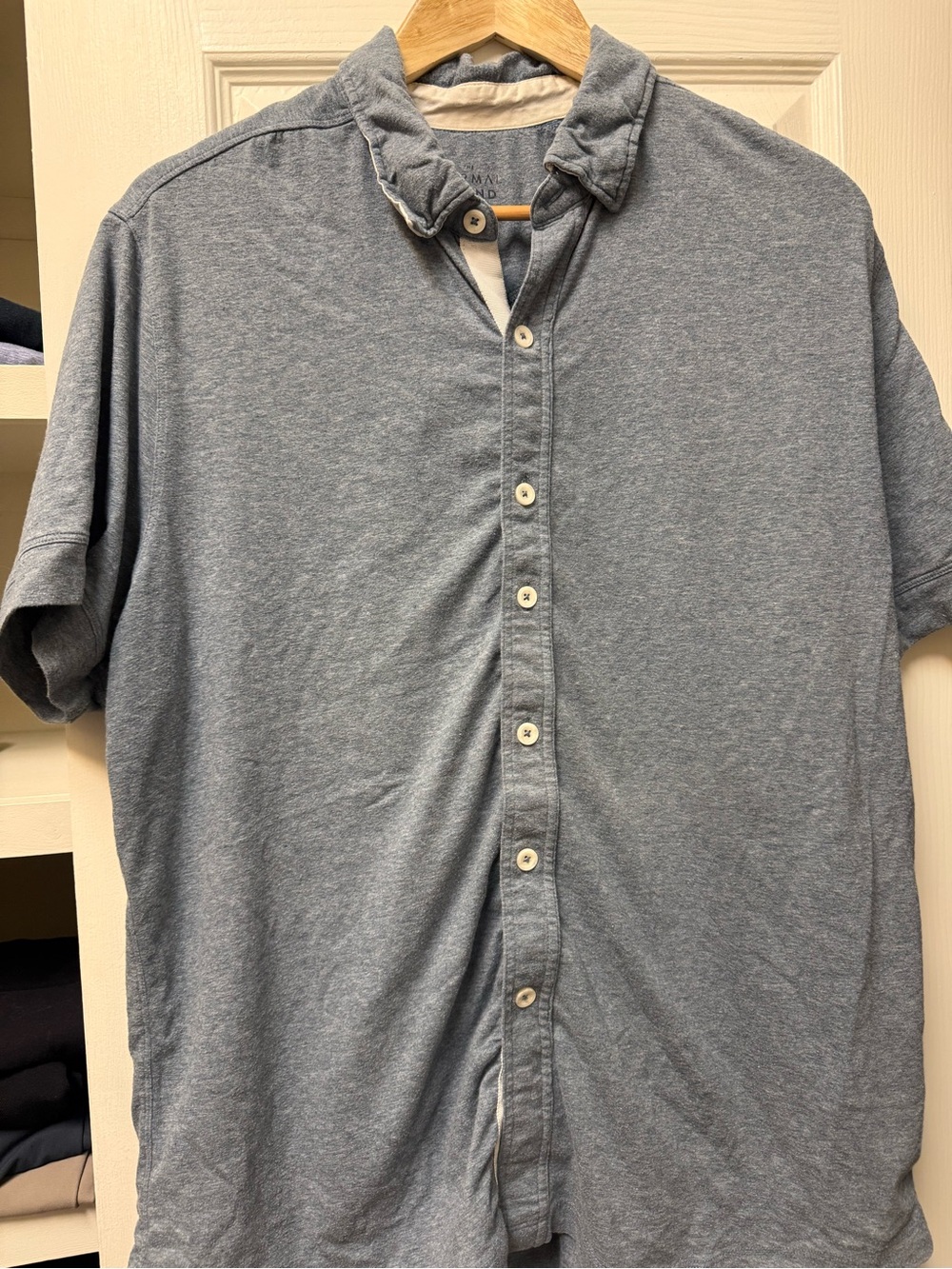 The Normal Brand Men's Casual Button-Down Shirt in Heather Blue